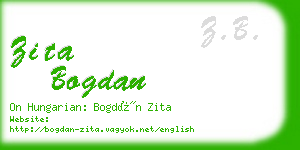 zita bogdan business card